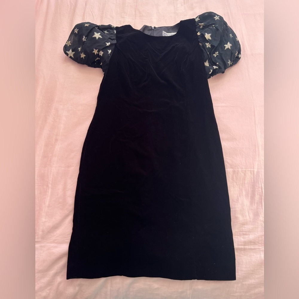 Jessica Howard Black Star Velvet Dress